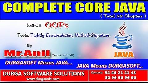 Core Java OOPS Tightly Encapsulation,Method-Signature