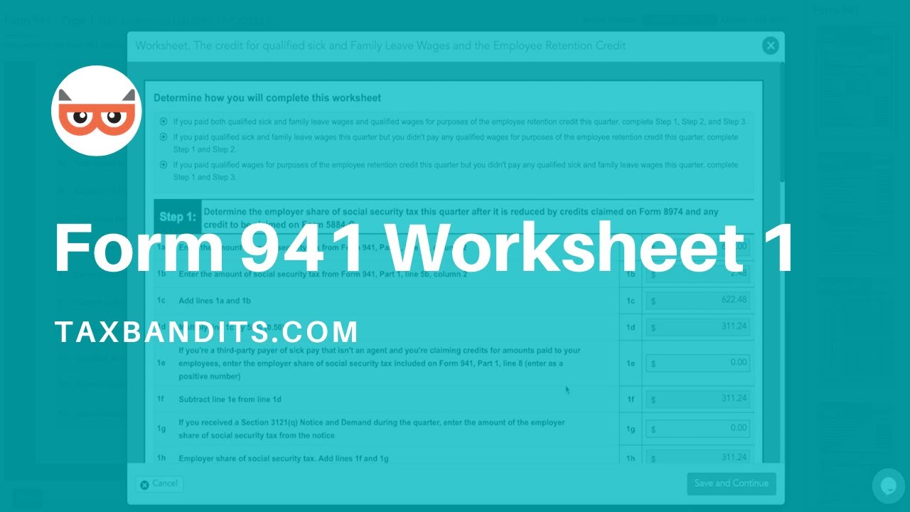 941 Worksheet 1 Employee Retention Credit | worksheet today