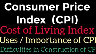 Consumer price index, Cost of living index number (Uses importance difficulties) Hindi & English
