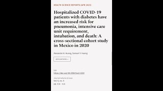 Hospitalized COVID‐19 patients with diabetes have an increased risk for pneumonia, in | RTCL.TV