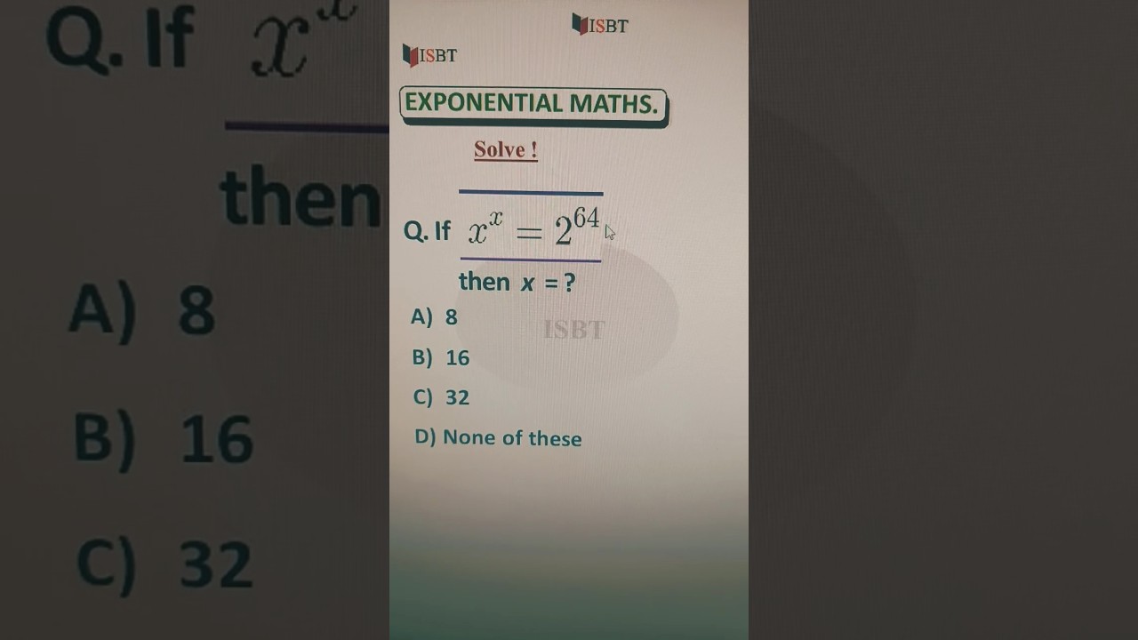 EXPONENTIAL MATHEMATICS (TRICKS) 