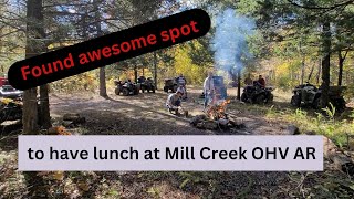 Great lunch spot at Mill Creek OHV Arkansas.