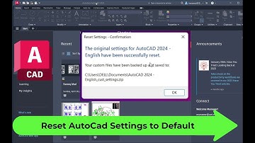 AutoCad-instellingen worden teruggezet naar de standaardinstellingen