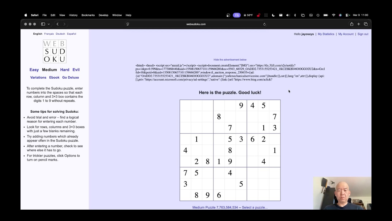 Daily Sudoku Challenge 2026-03-09
