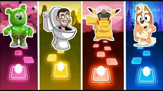 Gummy bears 🆚 skibidi toilet 🆚 Pikachu 🆚 bluey ♦who is best?