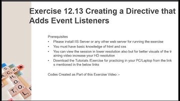 Angularjs Tutorial 12.13 Creating a Directive that Adds Event Listeners (Session 12 Directives)