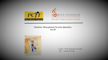 Question Set 49 | Database Management System | Java Institute | Tharuka navodya