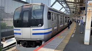 JR武蔵小杉駅を入線.発車する列車パート2。