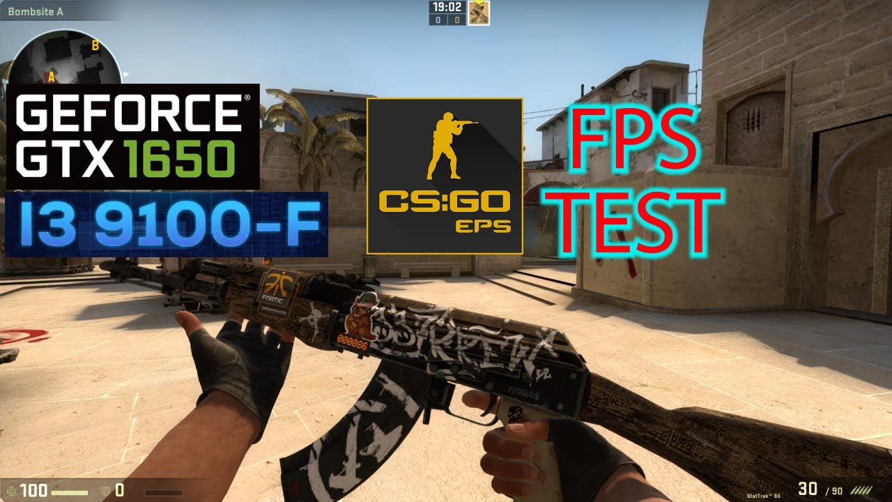 CSGO Core i3 9100F GTX 1650 FPS Test - YouTube