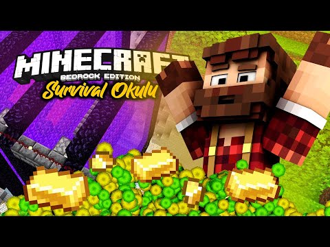 BU ALTIN FARMI HEM KOLAY HEMDE EFSANE VERİMLİ !!! | MCBE & MCPE SURVİVAL OKULU B#16