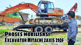 warning tidak untuk di tiru || Proses mobilisasi Excavator Hitachi zaxis 210 f, di malam hari ‼