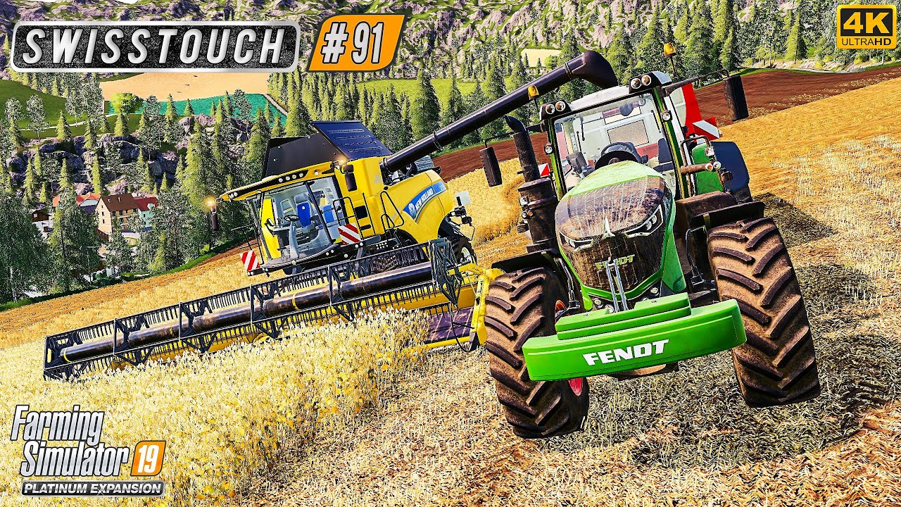 Harvesting Soybeans. Spreading Slurry & Lime. Cultivating ⭐ Swisstouch #91 ⭐ FS19 4K Timelapse
