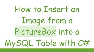 How to Insert an Image from a PictureBox into a MySQL Table with C#