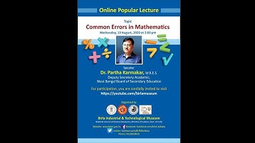 Popular Lecture : Common Errors in Mathematics