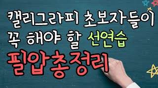 캘리그라피 초보자들이 꼭 해야할 선연습2