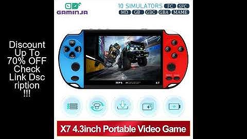 GAMINJA X7 4.3inch Handheld Game Console IPS Screen Video Game Player HD Game Console Built-in 10000