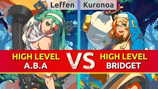 GGST ▰ Leffen (A.B.A) vs Kuronoa (Bridget). High Level Gameplay