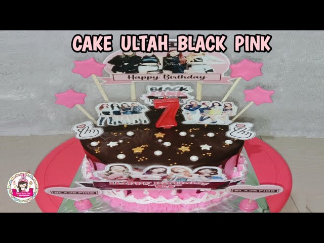 Menghias Kue Ultah Black Pink | Mom's Sintya Cake class=