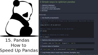 How to Optimize and Speed Up Pandas