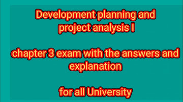 development planning and project analysis I