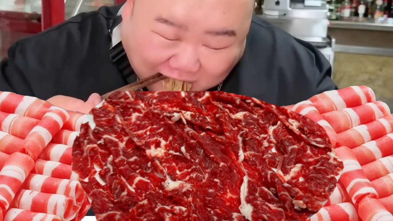 【大胃王挑戰】挑戰花1500元吃西安涮牛肉！一口氣點10盤肉裹滿辣油，辣到滿頭大汗超過癮｜ Food Challenge【櫻木花胖】