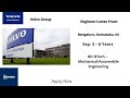 Volvo group  engineer lower front  be btech  mechanical automobile  bengaluru