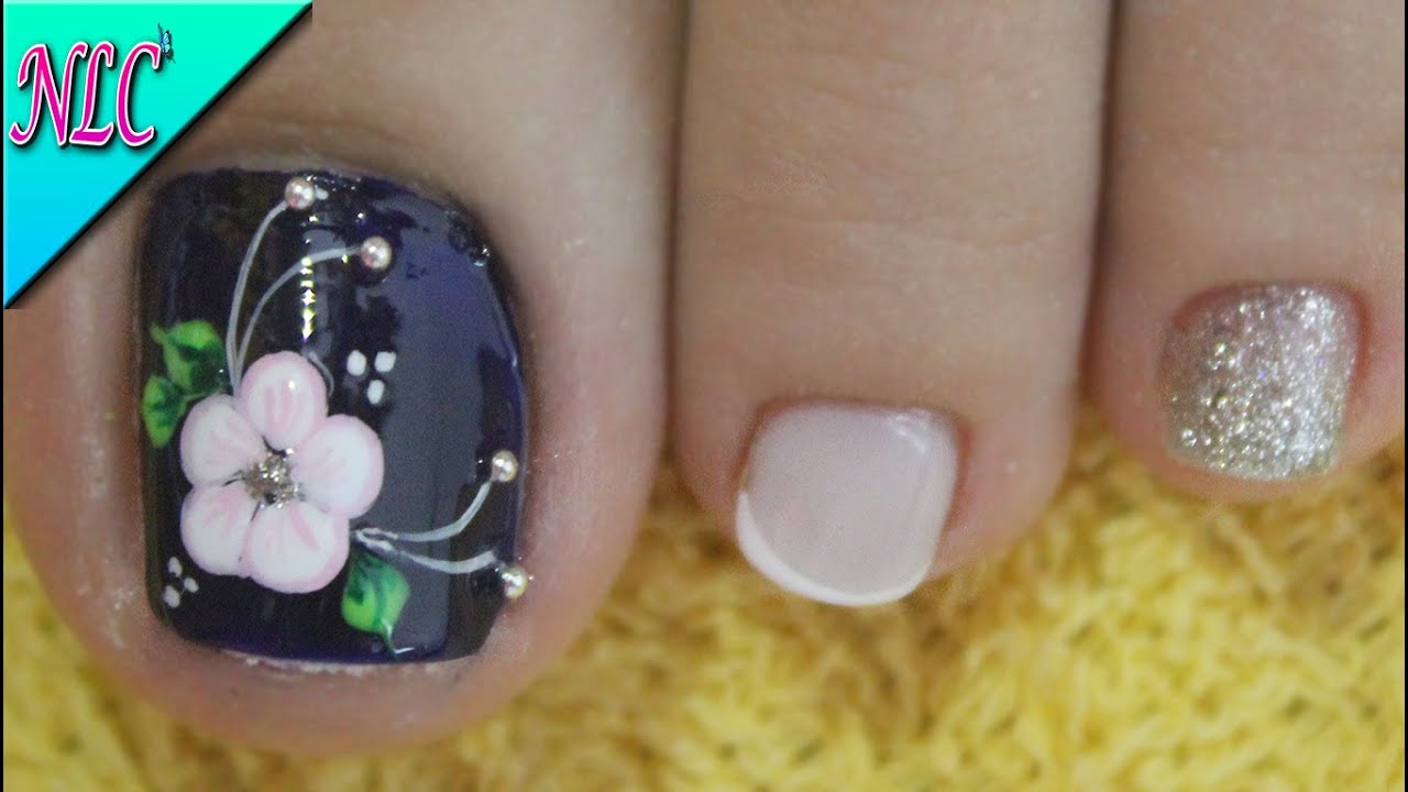 desempleo Superior Anuncio DISEÑO DE UÑAS PARA PIES FLOR CON PIEDRAS FÁCIL DE HACER - FLOWERS NAIL ART  - FRENCH NAIL ART - NLC - YouTube