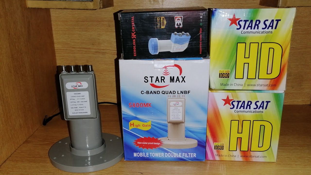 Double Filter Mobile Tower C Band Quad LNBF & Quad KU LNB