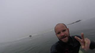 GoPro 4 surfing Foggy day at Bradley Beach