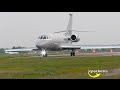 Great Looking Grey Dassault Falcon 2000EX M-PDCS - Very Powerful Take off - London Oxford Airport