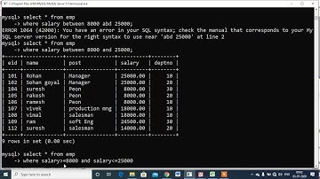 Condition based on range and based on list of values in my SQL by Dr Surya Pratap Singh