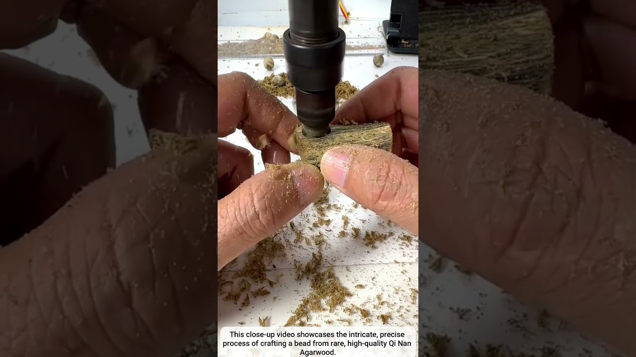 Precision Agarwood Bead Making 🪵📿