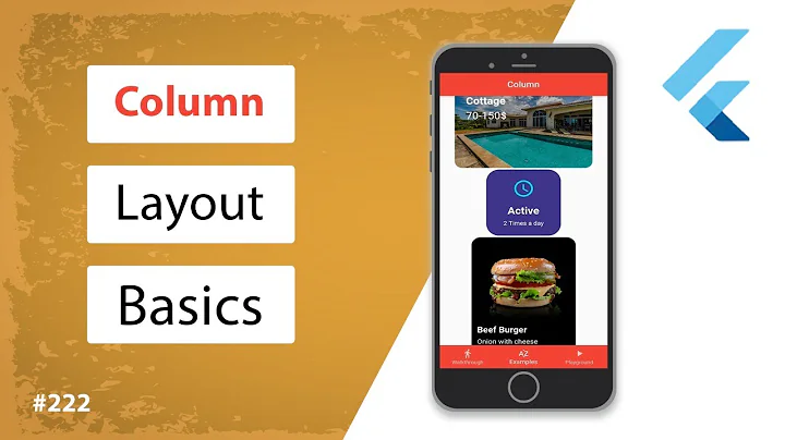 Flutter Tutorial - Column Layout Basics 1/3 - Row, Column, Stack