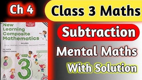Class 3 Maths Ch 4 Mental Maths|Chapter 4 Subtraction|Chapter 4 Subtraction |hpsgurugram NLCM