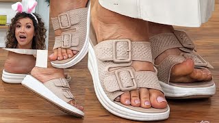 QVC tv - Easter Bunny Ali Carr shows off cute feet in closeups enjoys balls because feet felt good