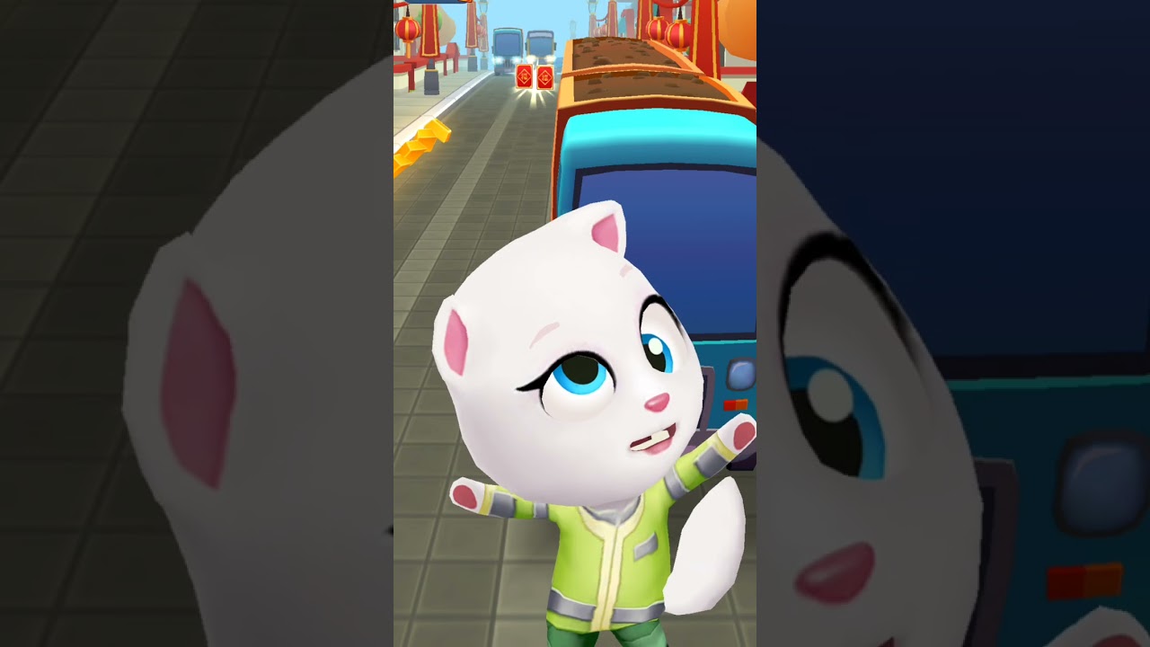 Talking Tom Gold Run - Funny Fails moment of Eco Angela part 5