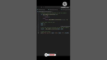 Additon of Two Numbers using Recursive Function| @CodingwithShameera1#python