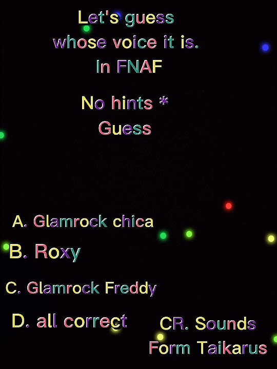 #guess voice all characters in FNAF (2014-2021) Ep4  (Question only)# Cr. sounds from Taikarus 🙏🥰😍