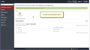 Plesk 12.5 Tutorials - How to create password protected dir and user