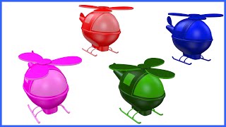 Learn Colors | Animation Helicopter Colour Video for Kids | Color Names for Children & Toddlers