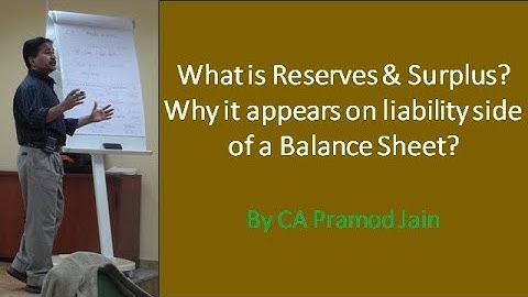 What is Reserves & Surplus? Why it appears on liability side of a Balance Sheet? I CA Pramod Jain