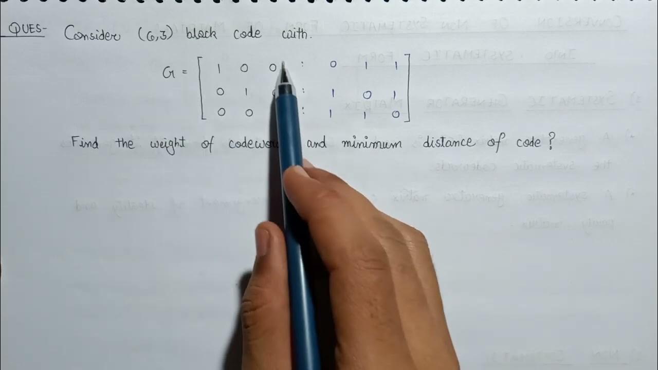 Minimum distance consideration linear block code youtube
