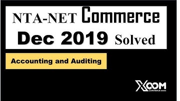 Dec 2019 Solved PYQ on NTA-Net Commerce || Accounting and Auditing || 8948156741