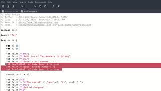Addition of Two Numbers in Golang