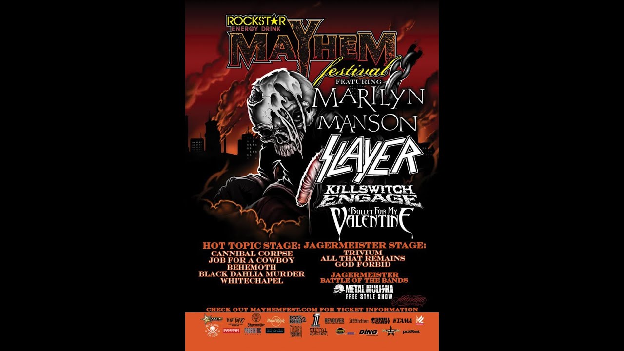 Mayhem Festival 2009 : Slayer, Cannibal Corpse, Behemoth . 7/29/2009 . Scranton, PA