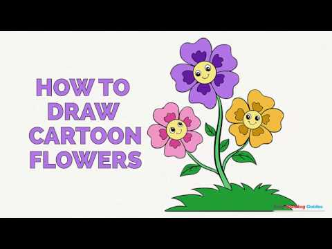 How to Draw Cartoon Flowers in a Few Easy Steps: Drawing Tutorial for Kids and Beginners