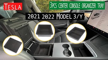 Best 2021 2022 Tesla Model 3/Y Accessories - 3PCS Center Console Organizer Tray