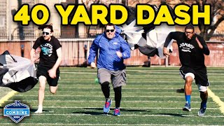 Who can run the fastest 40-Yard Dash?! (Jomboy Media Scouting Combine)