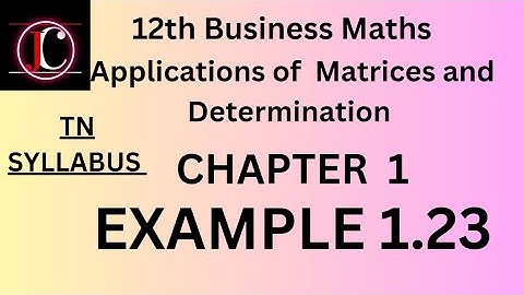 12th Business Maths example 1.23 in tamil