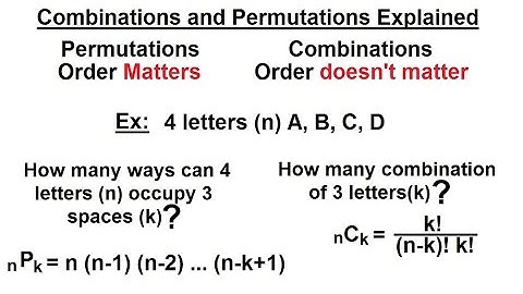 Probability & Statistics (35 of 62) Combinations and Permutations Explained